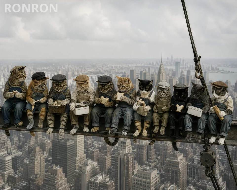 Le Déjeuner des Chats dans le Ciel